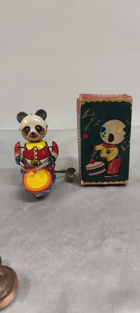 Ancien automate canard mecanique, clé, tôle, carl, west en ance