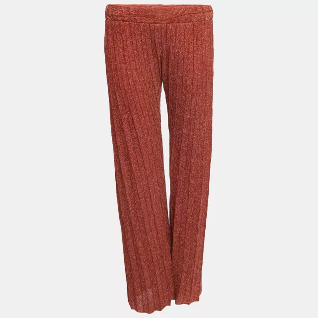 M Missoni Brown Lurex Knit Palazzo Pants M