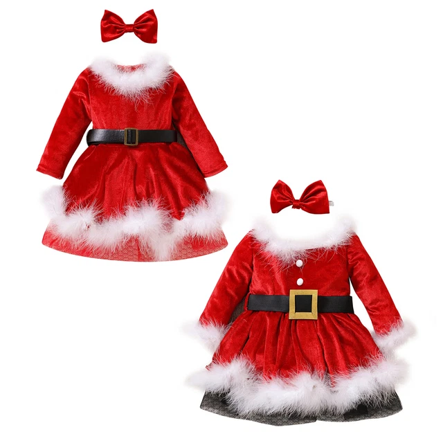 Abito tutù per bambine festa di Natale bambino costume Babbo Natale