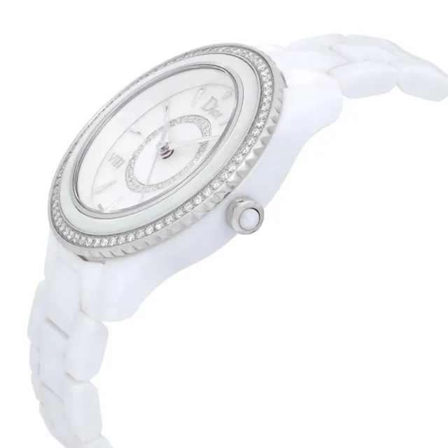 Christian Dior VIII Ceramic Diamond Bezel MOP Dial Ladies Watch CD1231E4C001 3