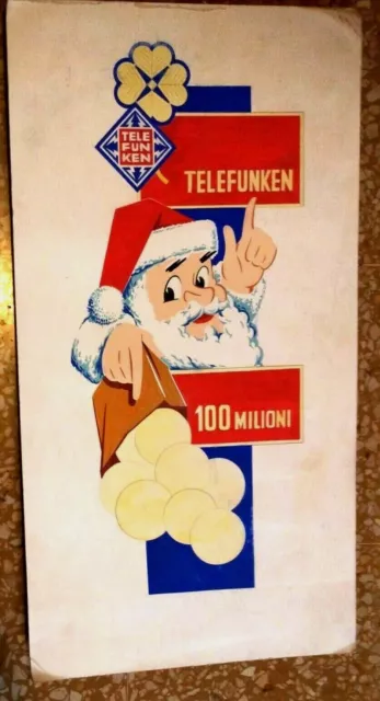 TELEFUNKEN TAVOLA ORIGINALE ANNI 60 Concorso Quadrifoglio d'oro 1962 1963 NATALE
