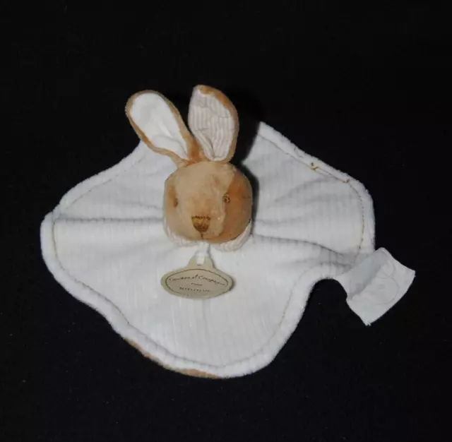 DOUDOU ET COMPAGNIE lapin plat coton Bio beige crème écru NEUF
