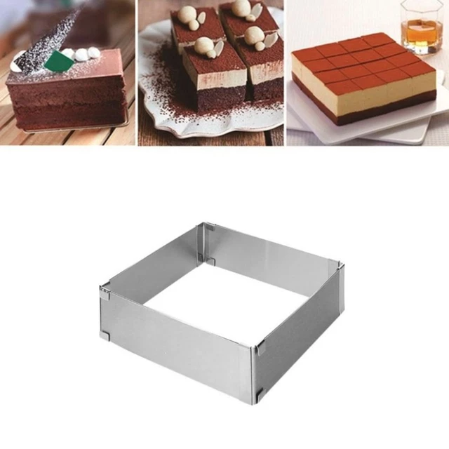 Herramienta de hornear ajustable de acero molde telescópico cortador de pasteles molde para hornear pasteles
