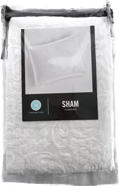 Martha Stewart Collection Scroll Matelasse Sham Standard 100% Cotton White $70