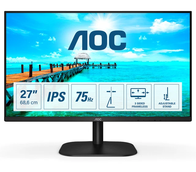 AOC 27B2H, LED-Monitor 69 cm(27 Zoll), schwarz, FullHD, IPS, 75 Hz