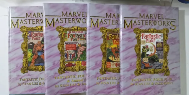 MARVEL MASTERWORKS lot x 4 FANTASTIC FOUR hardcover vol 1 2 3 6 lee kirby