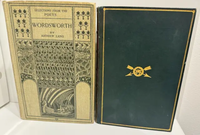 2 X ANTIQUE BOOKS Selections From The Poets WORDSWORTH By Andrew Lang , 1897