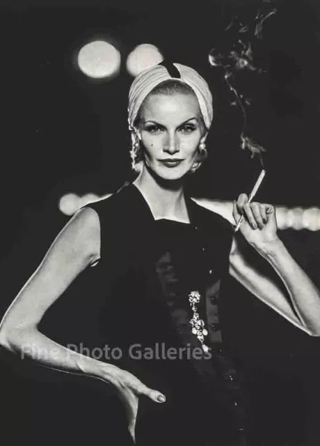1950s Vintage RICHARD AVEDON Dior Female Fashion Turban Large Duotone Photo Art