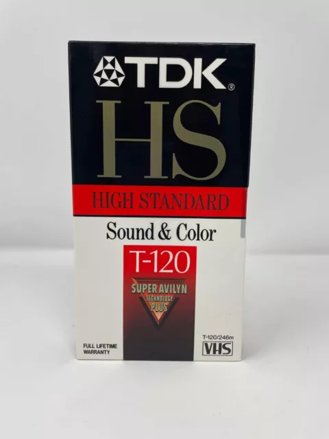 TDK Premium Quality HS 6 Hours T-120 Blank VHS Tape, Sealed!