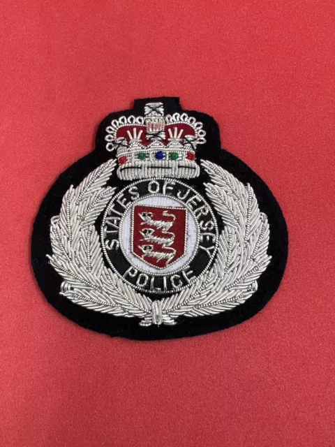 State Of Jersey Police Embroidered Bullion Wire Hat Badge Replica Police Badges
