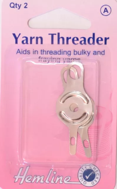 Hemline Yarn Threader, Large & Small Holes, Pack of 2