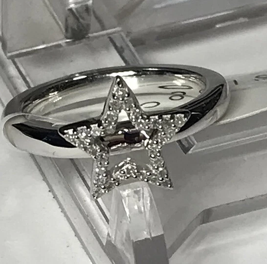 Star Ring with .10 CT Diamond Accent in Sterling Silver•Size 5•NWT•Free Shipping