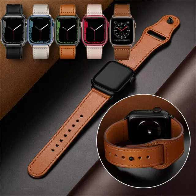 Cinturino Apple Watch In Vera Pelle 40/44 Mm Per Iwatch Series5 4 3 2 38/42 = A