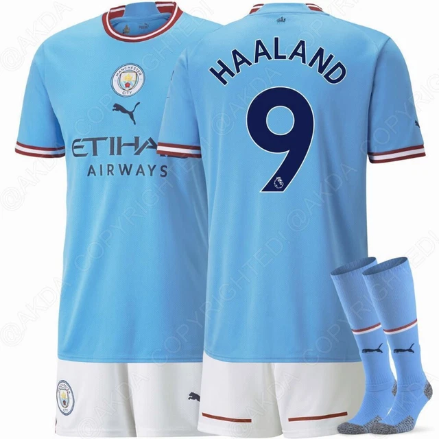 Neu 2022/23 Manchester City Erwachsene Kinder Fußball Heim/Auswärts Trikots