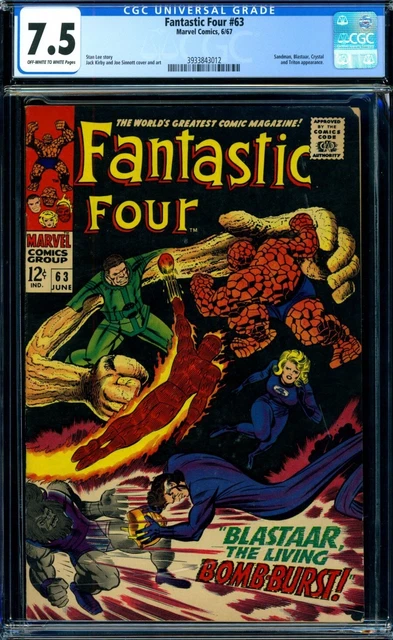 FANTASTIC FOUR  # 63  Awesome Cover! CGC 7.5 Grade!     3933843012
