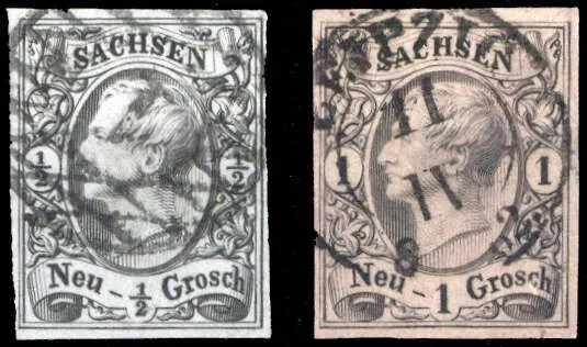 1855, Altdeutschland Sachsen, 8-9, gest. - 2715763