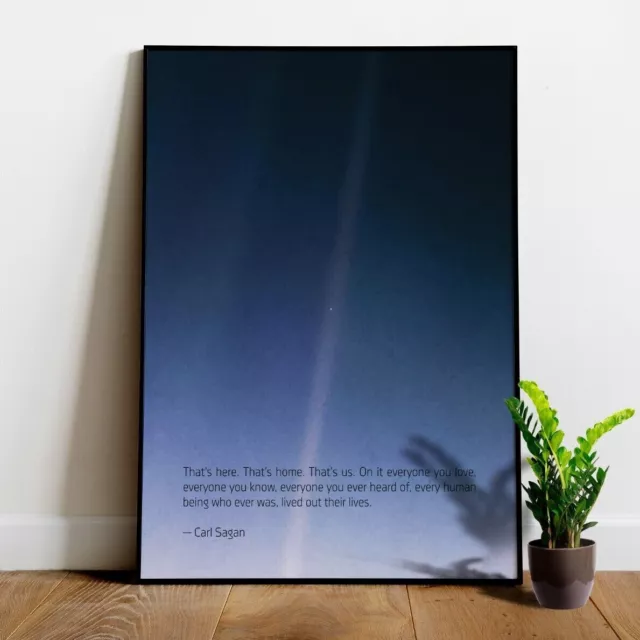 Pale Blue Dot, Voyager 1 (2020 revision), Carl Sagan quote — space poster