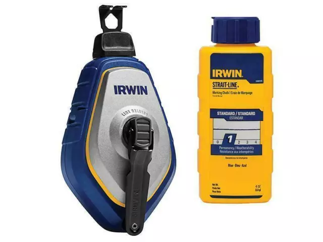 Irwin Strait-Line Hpp Chalk Reel Set 30M & Blue 113G Chalk STL10507684