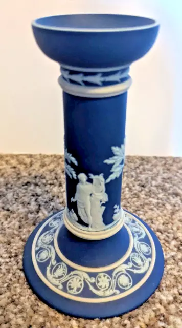 Wedgwood Jasperware Candlestick 6" Blue (1)