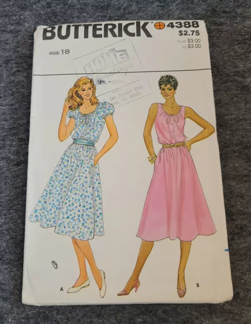Butterick Sewing Pattern MISSES DRESS #4388 Size: 18 UNCUT