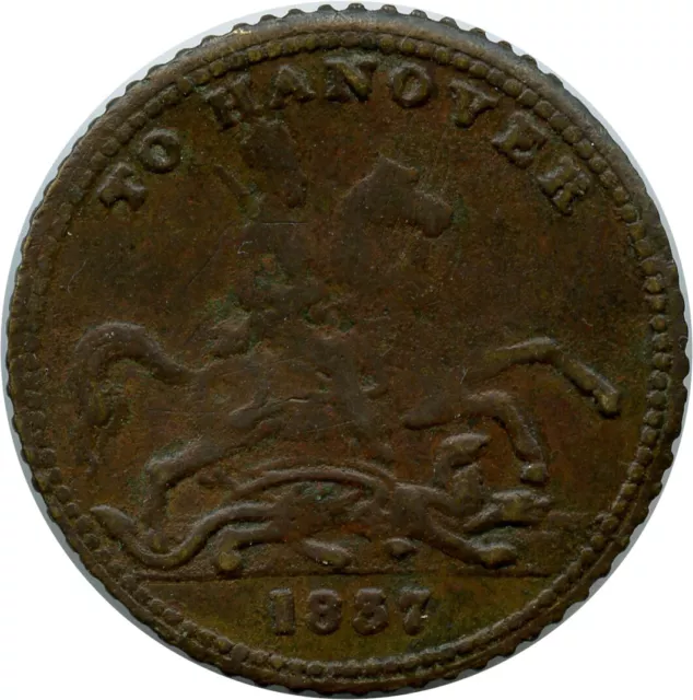 1837 1854 To Hanover Victoria Regina Great Britain Game Counter Token