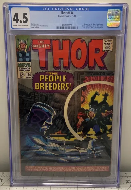 THOR #134 3-1ST APP’s & GALACTUS CAMEO KEY 🔑 CGC 4.5 VG+ STAN LEE & JACK KIRBY