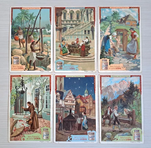 Figurine Liebig - Pozzi e Fontane S.862 - Serie Completa - Edizione Italiana