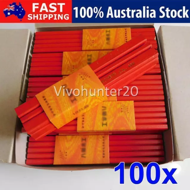 100pcs Pencil 170mm Carpenters Pencils Wood Working Carpentry Builders Pencil