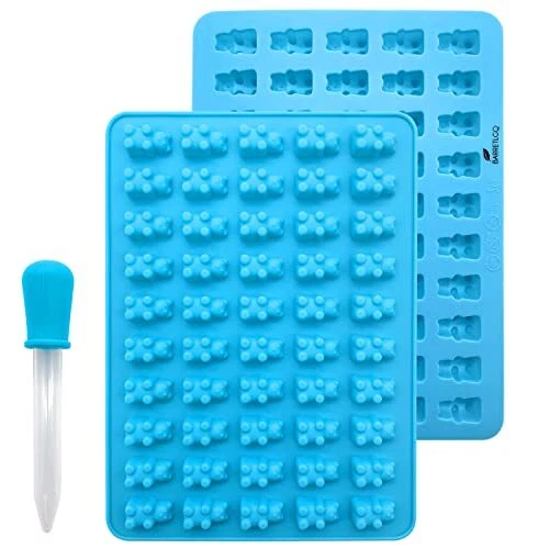 2 Pack Gummy Bear Silicone Mold with Dropper for Candy Chocolate Making