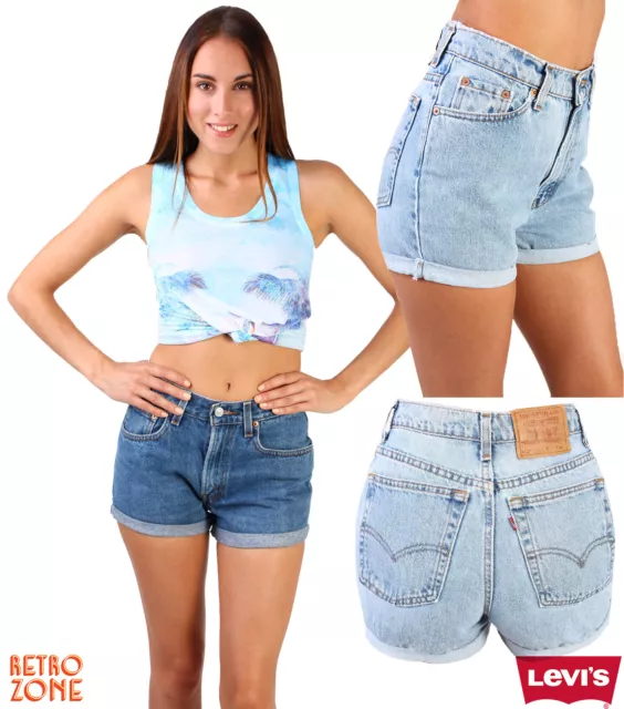 Levis High Waisted Shorts Cut Off Turned Up Women Vintage Size 6 8 10 12 14 16