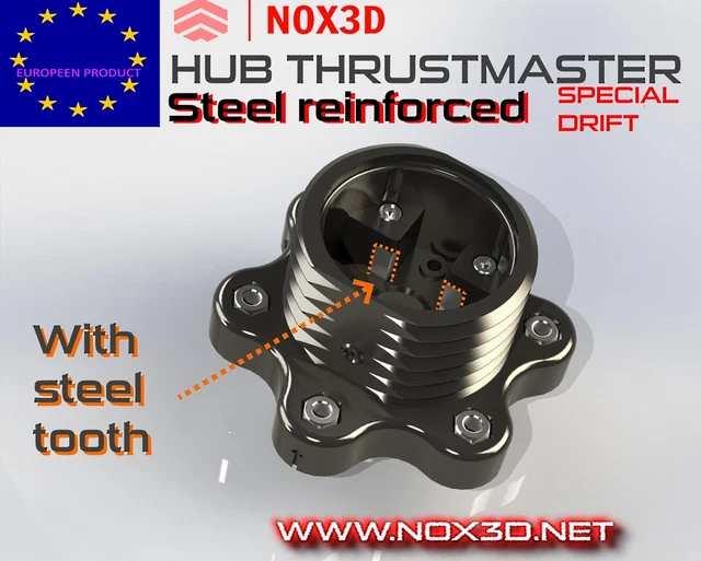 Adaptateur + Vis Pour Volant Thrustmaster T300 RS, T500, TX, TS – Fixation Renforcée Pour Hub