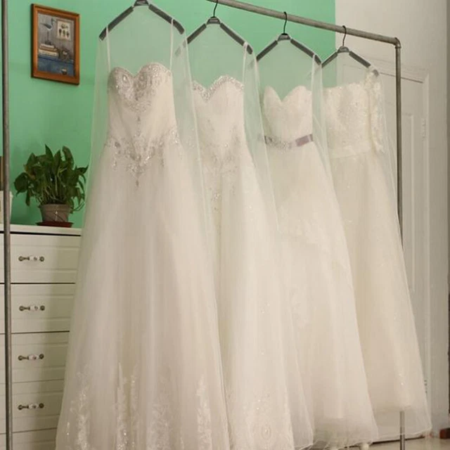 Copertura antipolvere in tulle morbido lungo trasparente vestiti per la casa protezione abito da sposa~ YK