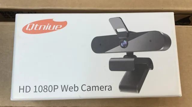 1080P Web Camera, Webcam w/ Microphone, Qtniue USB Webcam Desktop *SEALED*