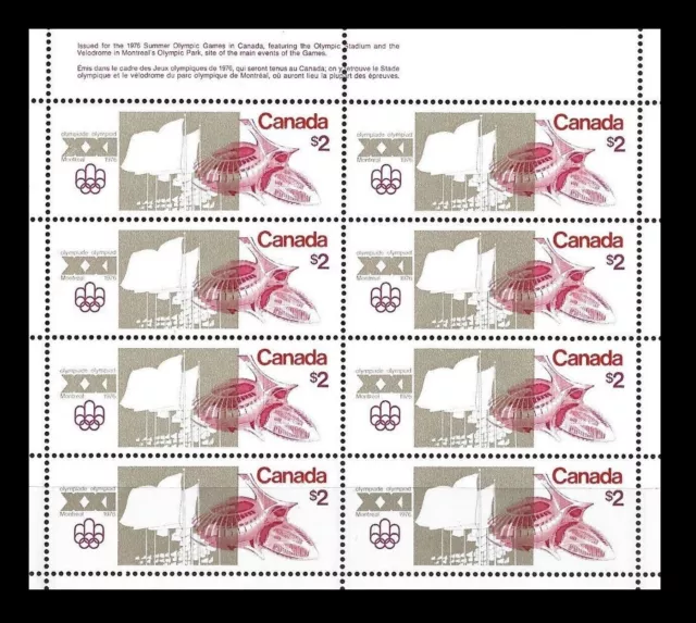 Canada Stamps — Olympic Sites: Montréal Stadium #688 (Miniature Pane of 8) MNH