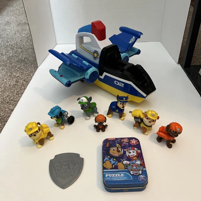 NICKELODEON TRANSFORMING PAW Patrol Spiral Rescue Jet Works! Lot Of 10