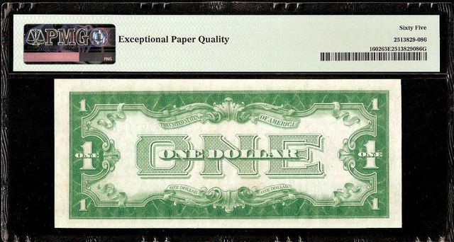 Unc 1928 B $1 Dollar Bill Silver Certificate Funnyback Note Gem Money Pmg 65 Epq