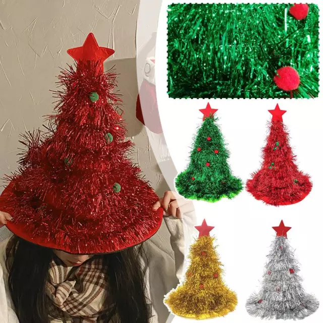 Christmas Tree Hat with Star (Adult) Christmas Funny Party Hat Xmas Novelty W1R4