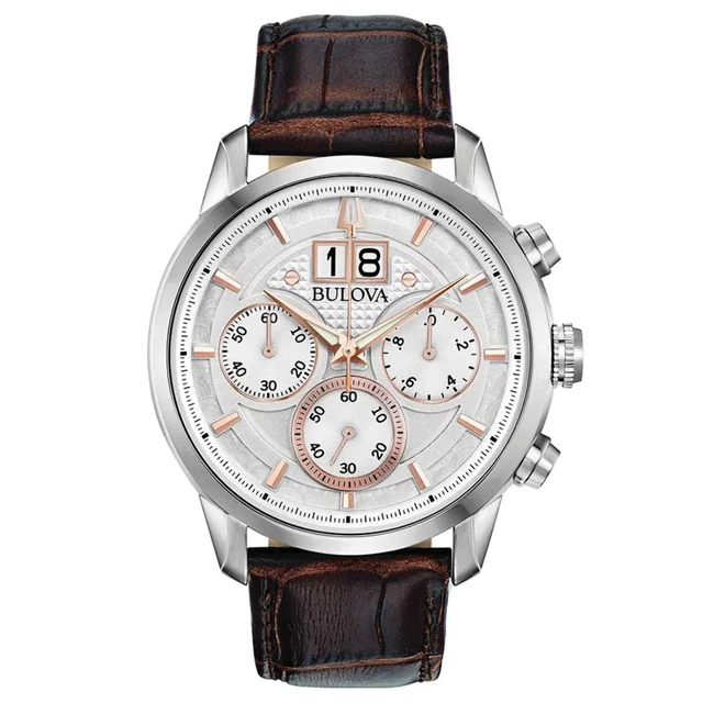 Orologio Bulova 96B309 cronografo Sutton argento e oro