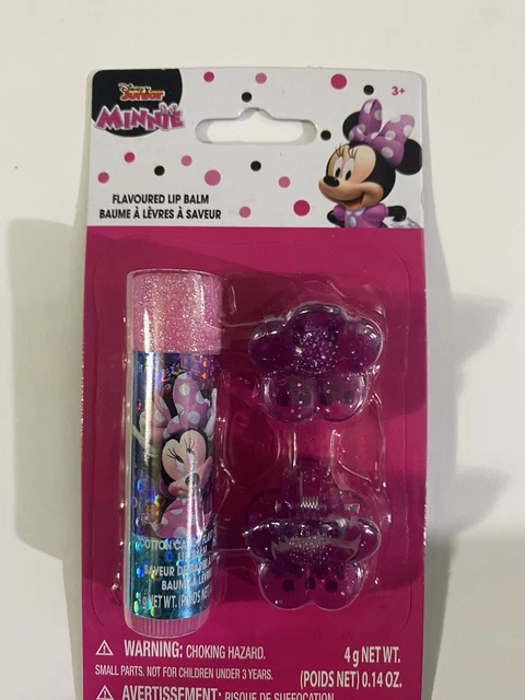 Disney Junior Minnie Mouse Cotton Candy Flavor Lip Balm & 2 Barrettes