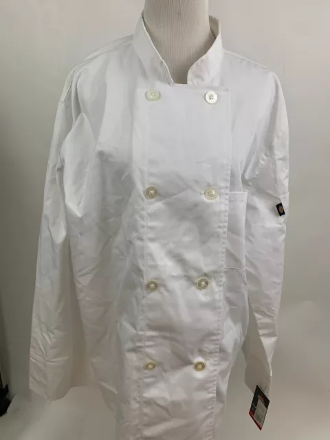 DICKIES White CLASSIC BUTTON CHEF COAT WHITE DC45 NEW NWT Unisex XL