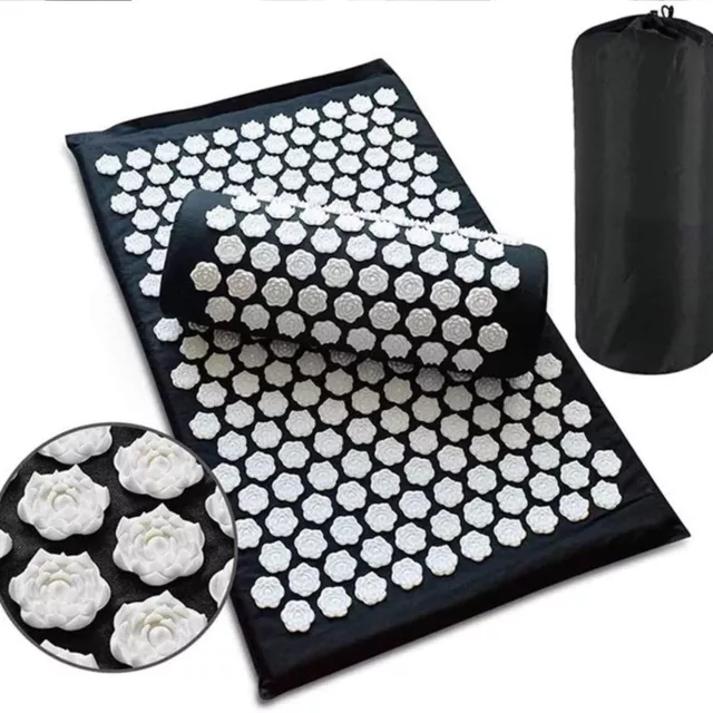 Acupressure Mat Yoga Massage with Pillow Set Pain Stress Relax For Pain Relief 2