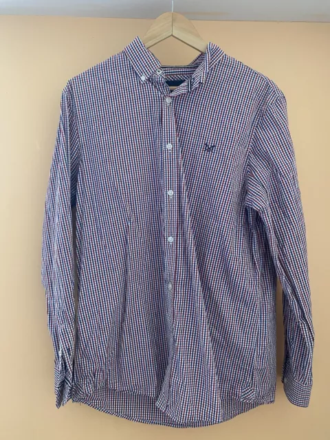 Crew Clothing Co Mens Shirt Size L White Check Classic Fit