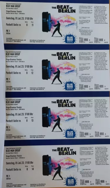 4 Tickets Blue Man Group Berlin 01.07.2023