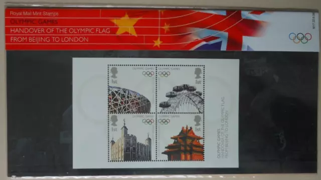 2008 Olympic Games Handover of Flag from Beijing to London Minisheet MNH Present