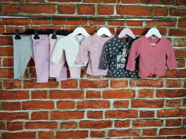 Baby Girls Bundle Age 3-6 Months M&S Next Etc Jeans Leggings Tops Minnie 68Cm