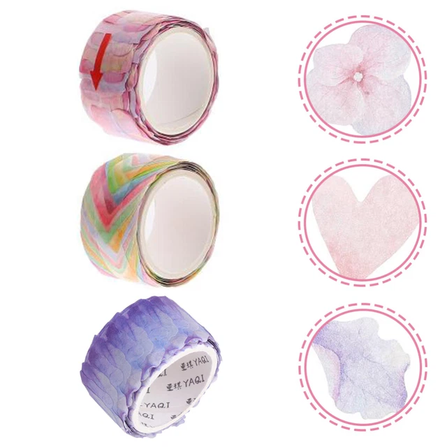 3 Rolls Washi-Klebeband Blütenblätter Und Tape Blumenmuster Blütenblatt