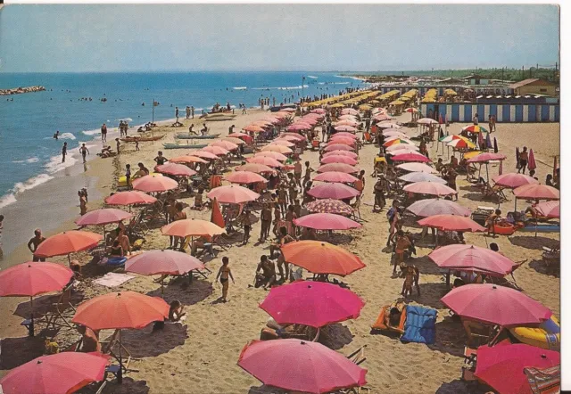 LIDO di CAMPOMARINO (CB) Spiaggia - Cartolina anni '80 viaggiata