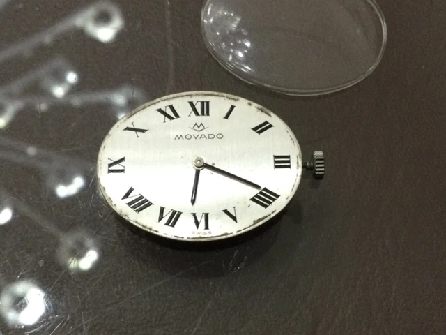 Meccanismo Più Quadrante,Lancette E Vetro Plexiglas Movado.vintage Funzionante