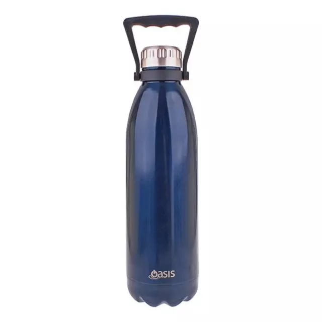 Oasis Stainless Steel Double Wall Insulated Drink Bottle With Handle Navy #88...