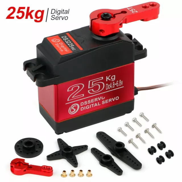 Ds3225 25kg Metal Steering Digital Waterproof Servo High Torque For Rc Car 180°